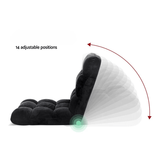 Adjustable Folding Floor Lounge Chair – Black — product view 2