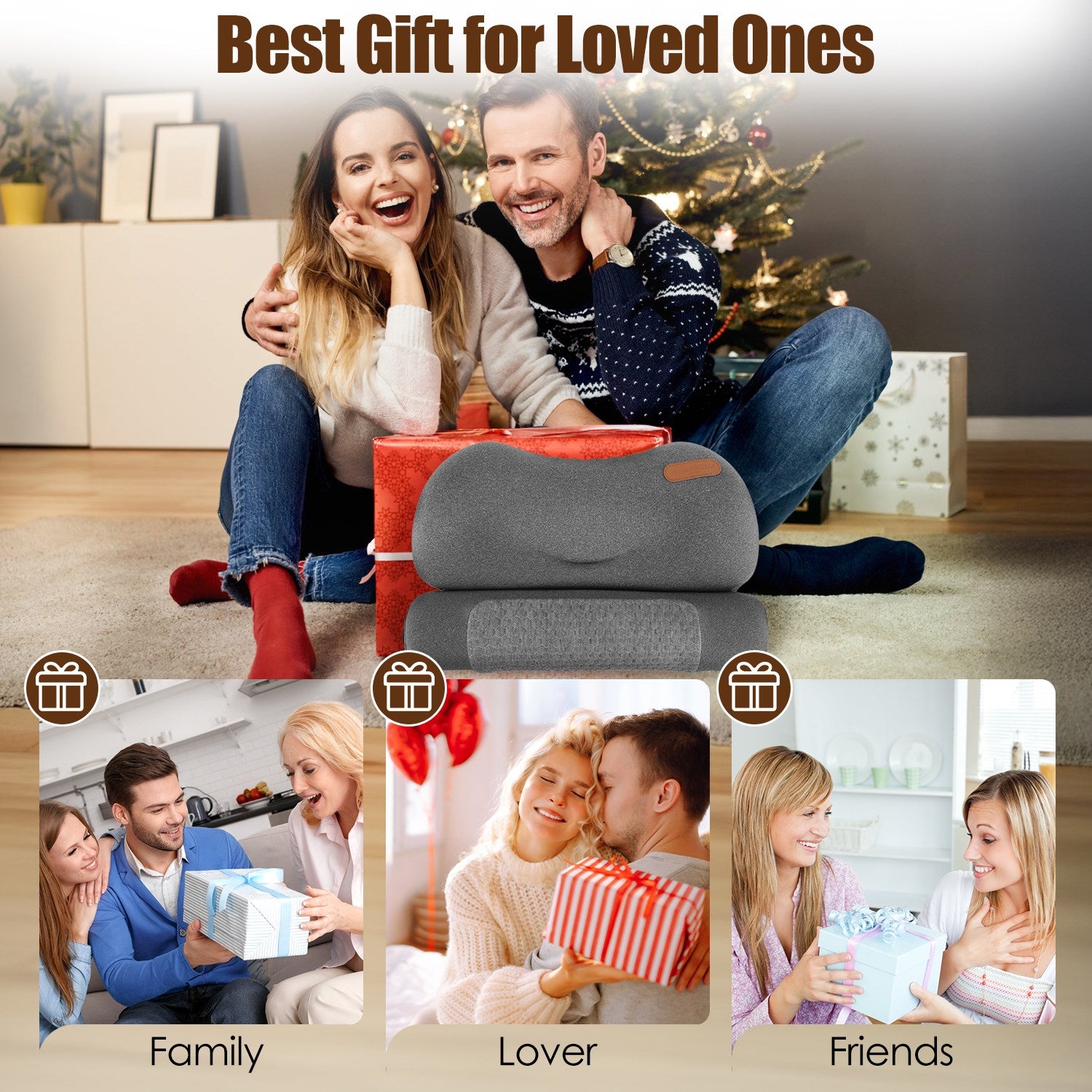 USB Heated Memory Foam Neck Pillow With Eye Mask — product view 10