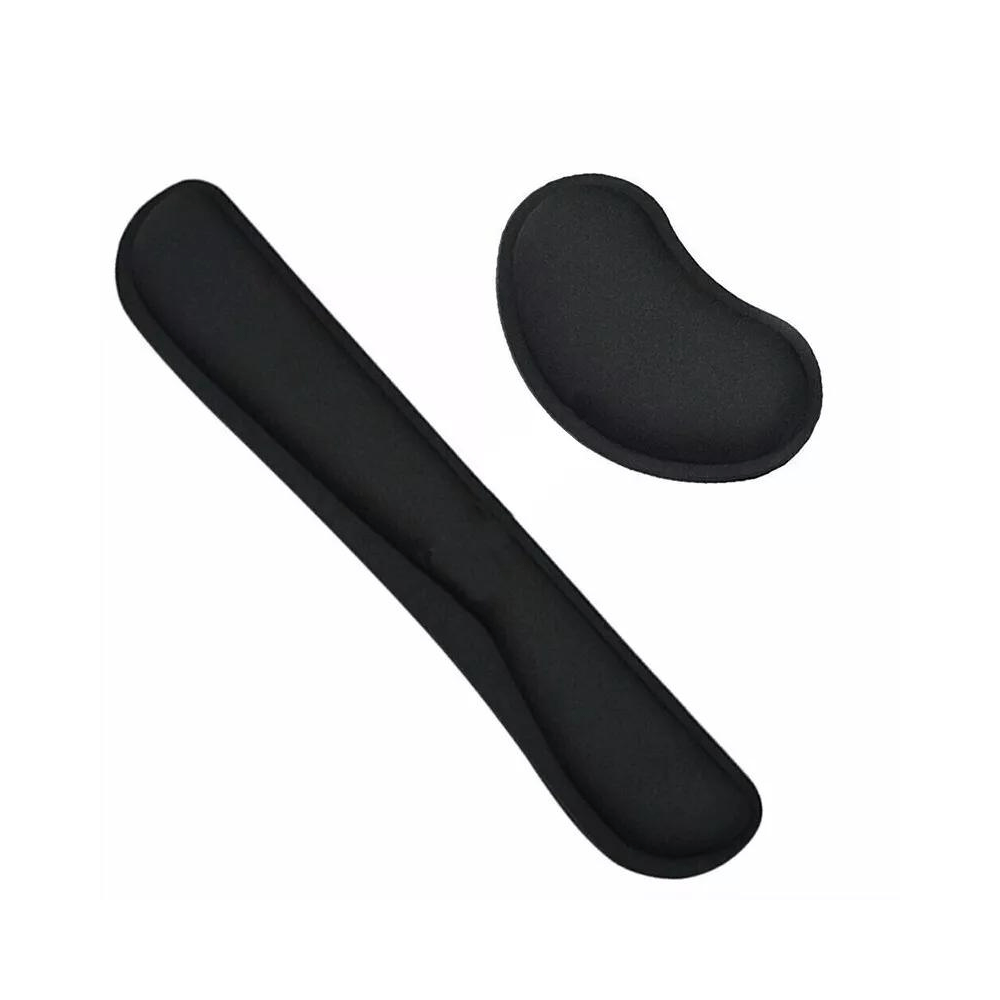 Keyboard and mouse wrist rest set in black foam