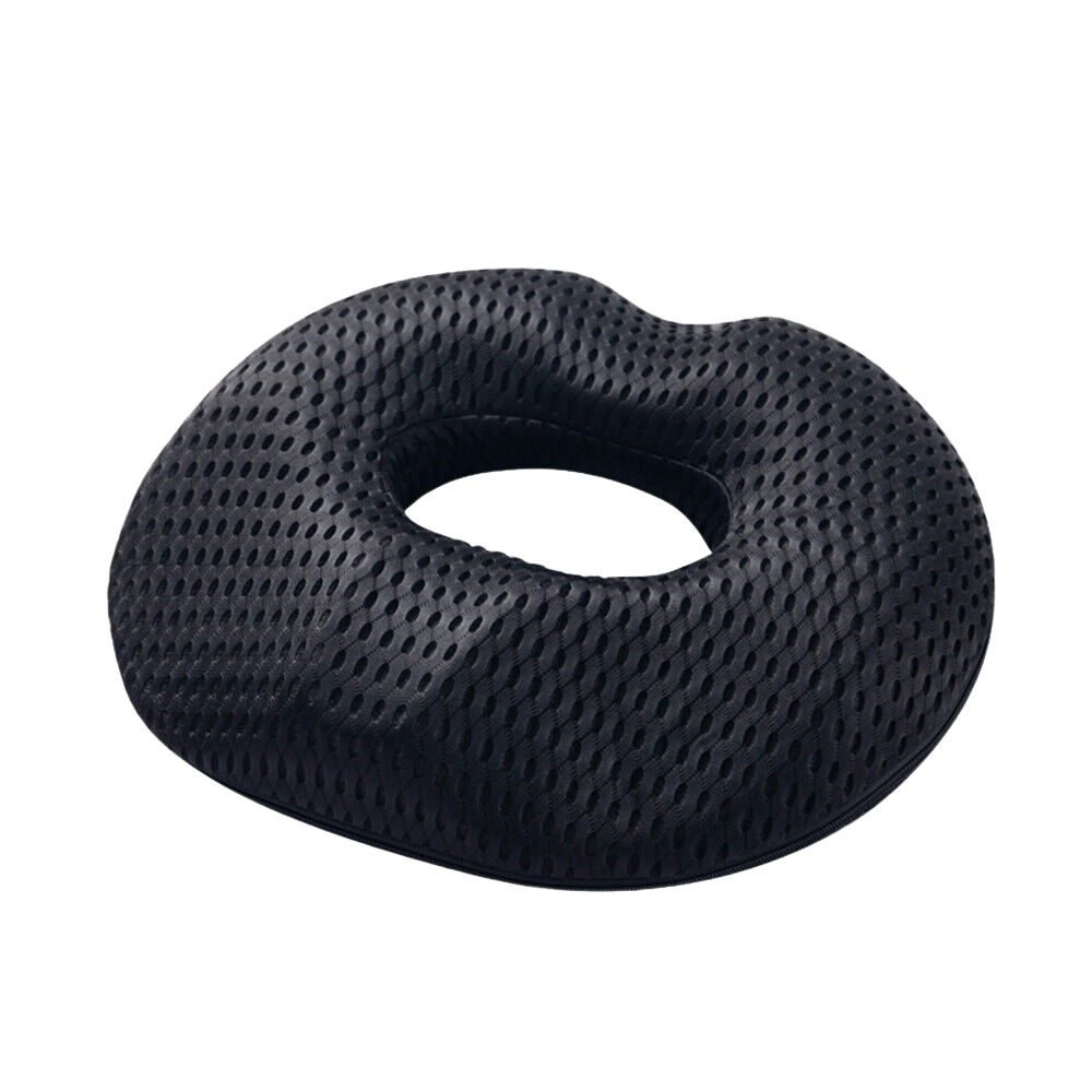 Coccyx donut cushion for men in grey mesh fabric