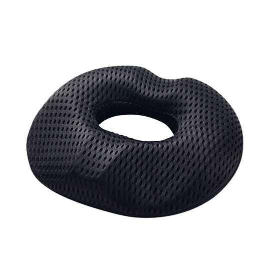 Coccyx donut cushion for men in grey mesh fabric