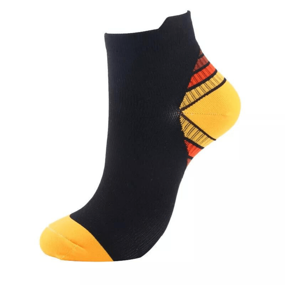 Three pairs of colorblock ankle compression socks