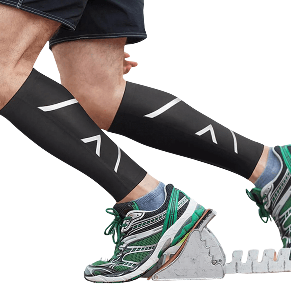 Calf Compression Sleeves with Reflective Stripe — product view 2
