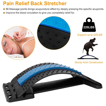 Pain Relief Back Stretcher with 96 Massage Points, Supports 220lbs, Sturdy Arch Design