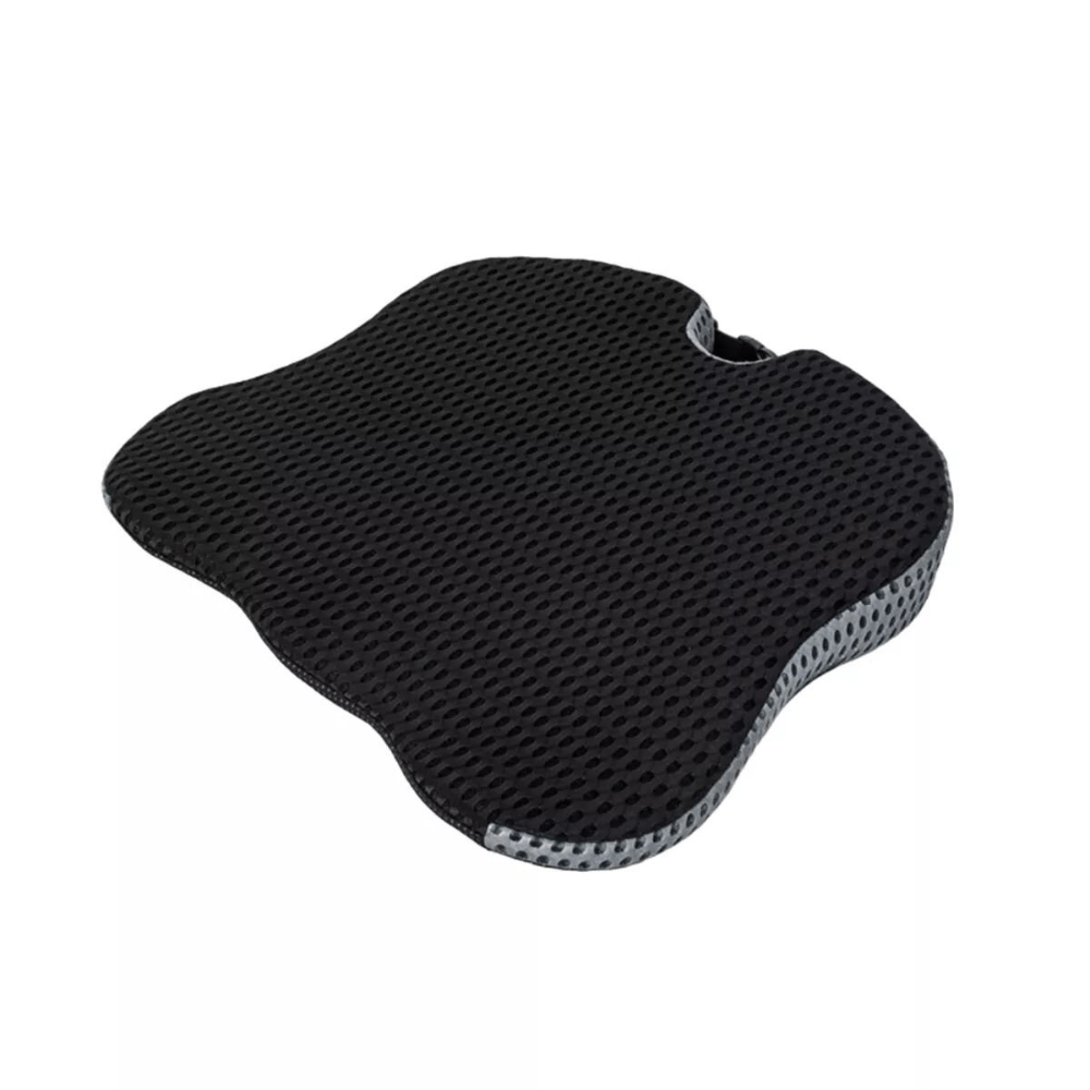 Contoured mesh car seat cushion on driver's seat
