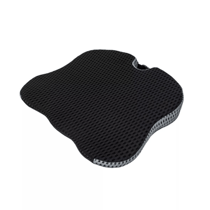 Contoured mesh car seat cushion on driver's seat