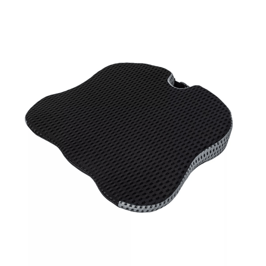 Contoured mesh car seat cushion on driver's seat