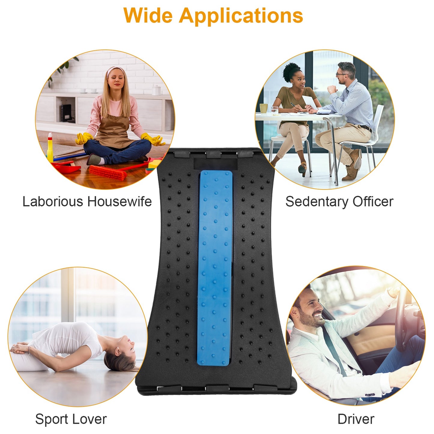 Black and blue foot massager with wide applications for housewives, office workers, drivers, and athletes