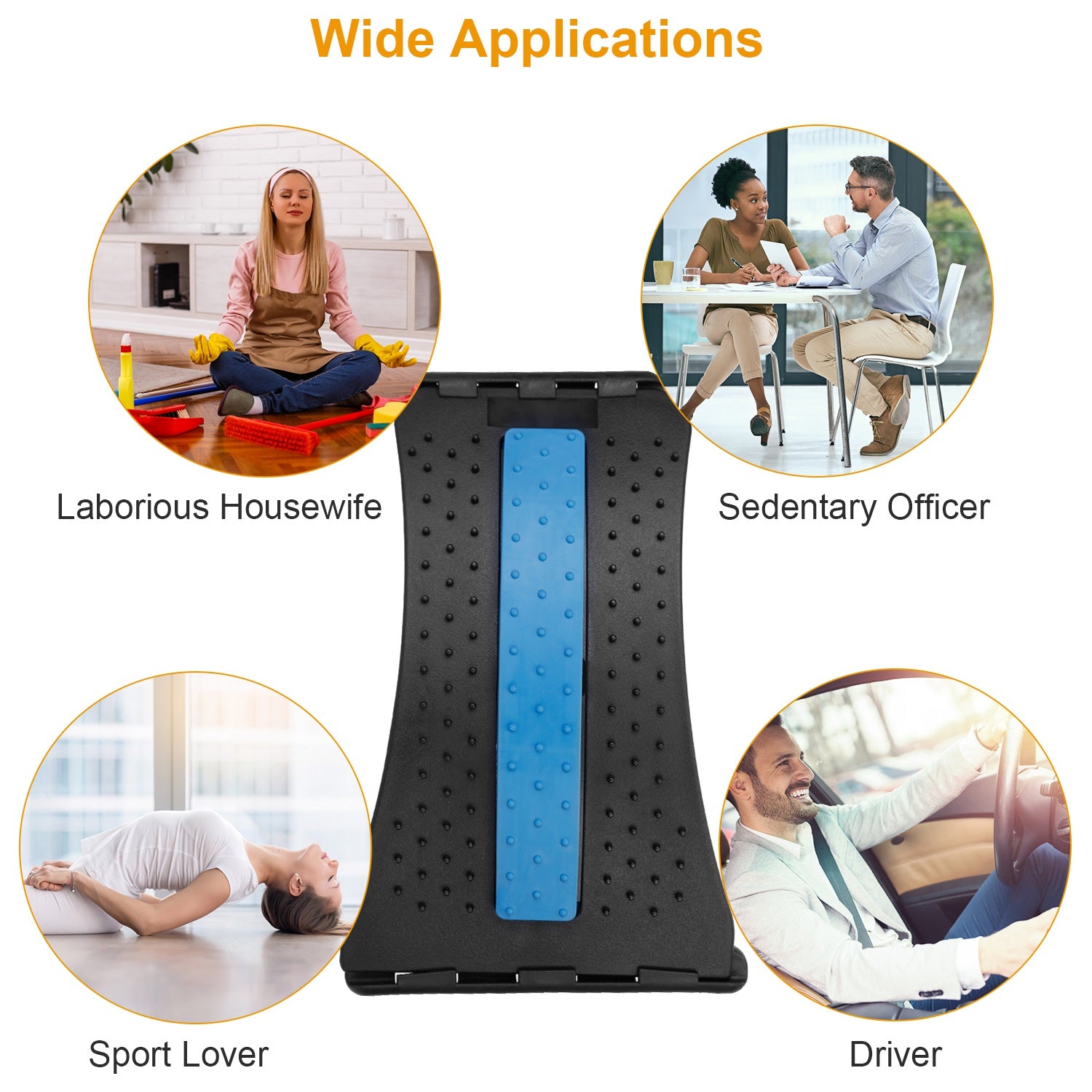 Black and blue foot massager with wide applications for housewives, office workers, drivers, and athletes