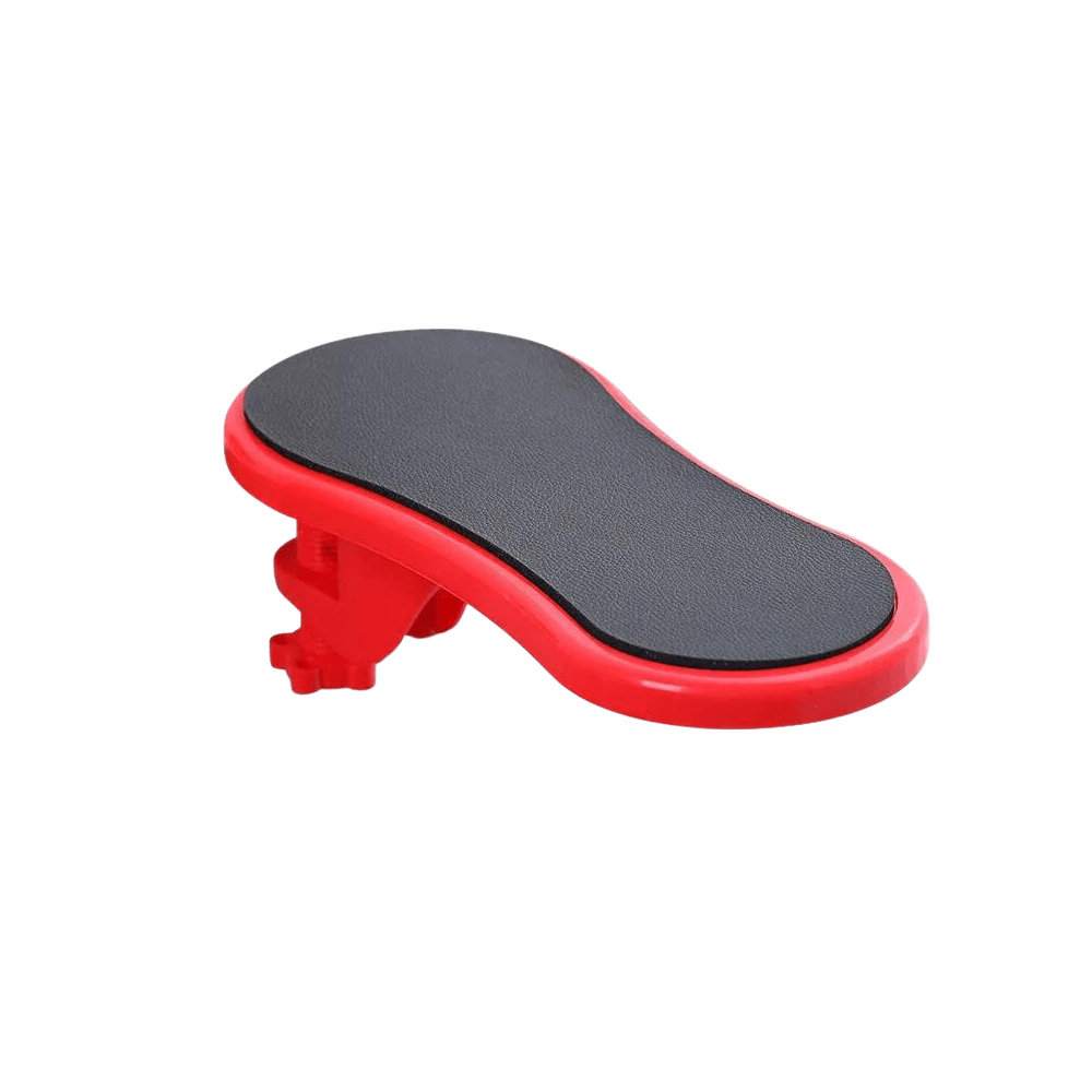 Clamp-on adjustable desk arm rest with rotating joint