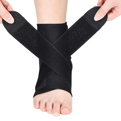 Adjustable ankle compression wrap