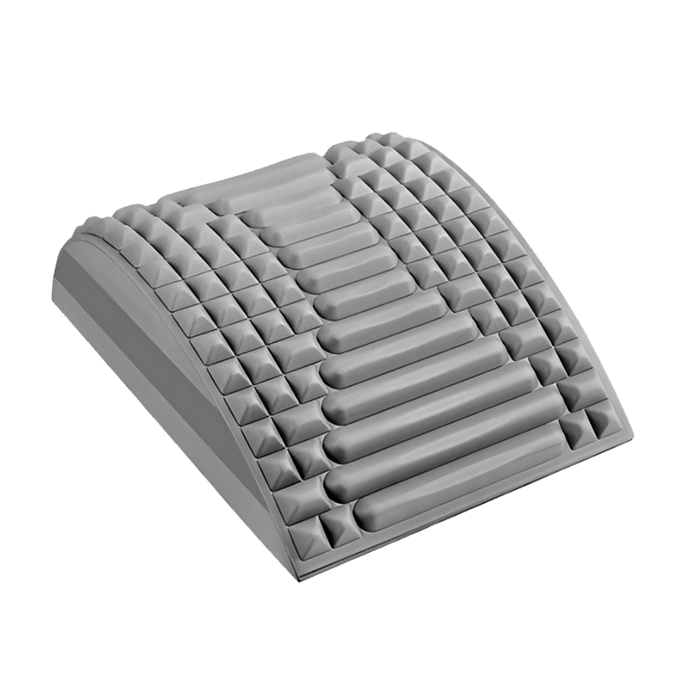 Contoured arch-shaped back stretcher pillow