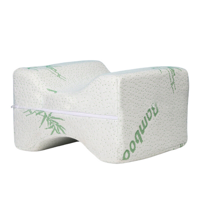 Bamboo fabric contoured knee pillow between knees