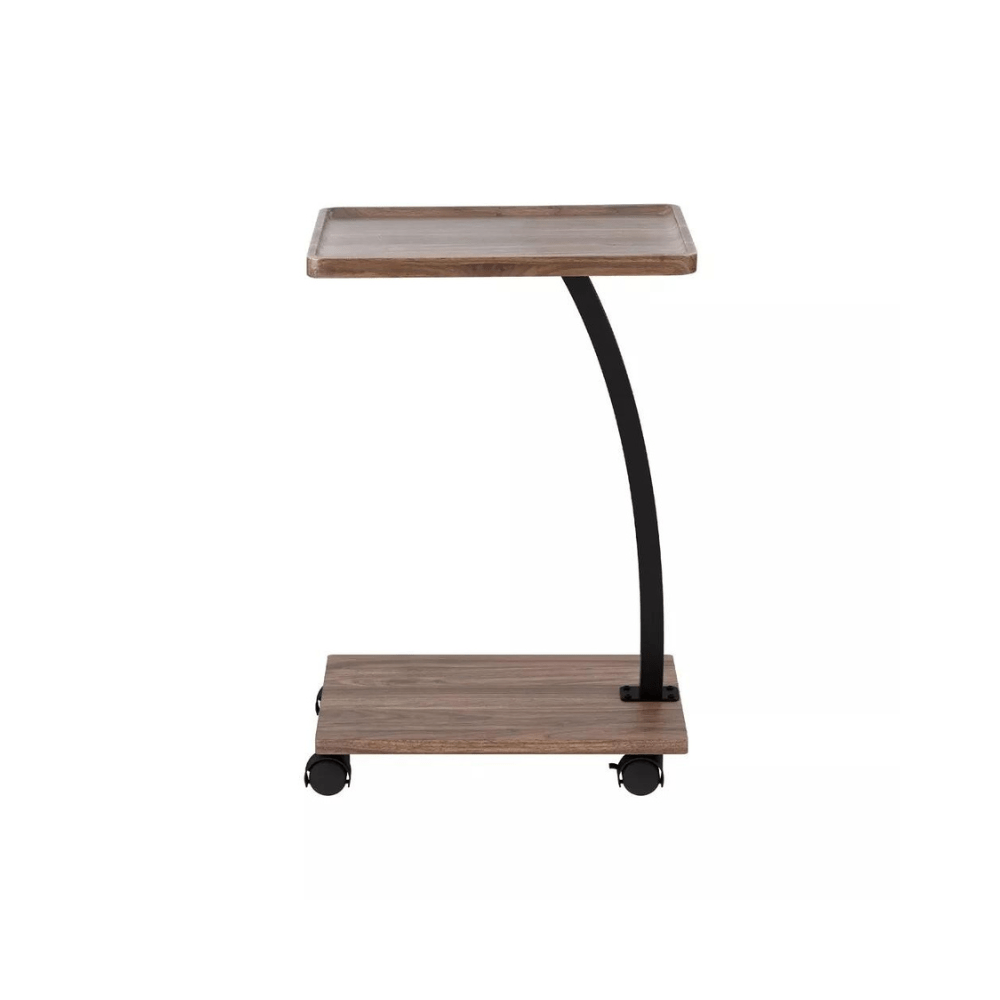 Rolling C-Shaped Side Table with Wheels — product view 2