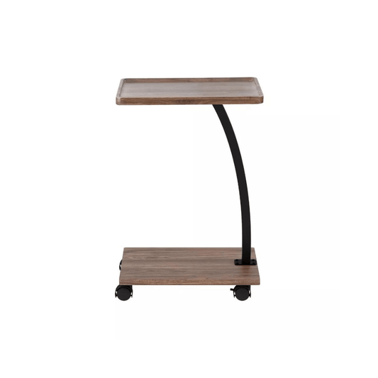 Rolling C-Shaped Side Table with Wheels — product view 2