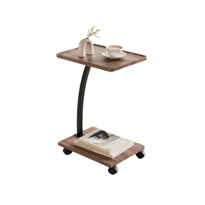 Rolling C-Shaped Side Table with Wheels — product view 4