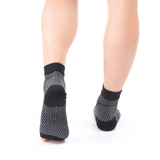 Open-Toe Ankle Compression Sleeves – Beige — product view 2