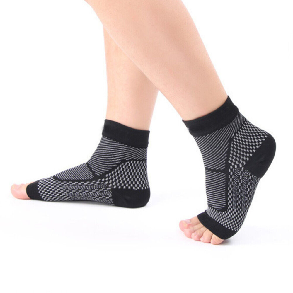 Open-Toe Ankle Compression Sleeves – Beige — product view 3