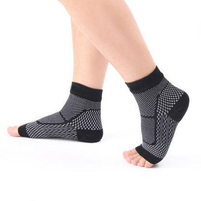 Open-Toe Ankle Compression Sleeves – Beige — product view 3