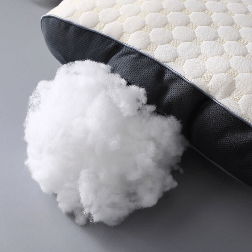 Contoured Cervical Neck Pillow – White & Grey — product view 6