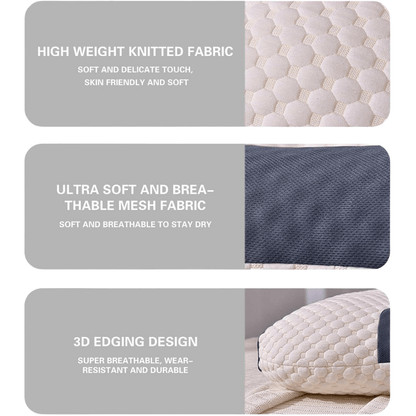 Contoured Cervical Neck Pillow – White & Grey — product view 5