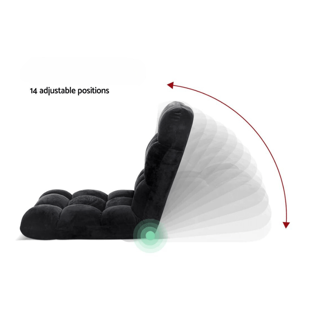 Adjustable Folding Floor Lounge Chair – Black — product view 2