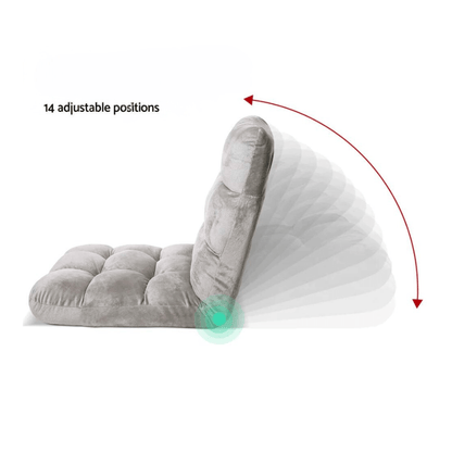 Adjustable Folding Floor Lounge Chair – Grey — product view 2