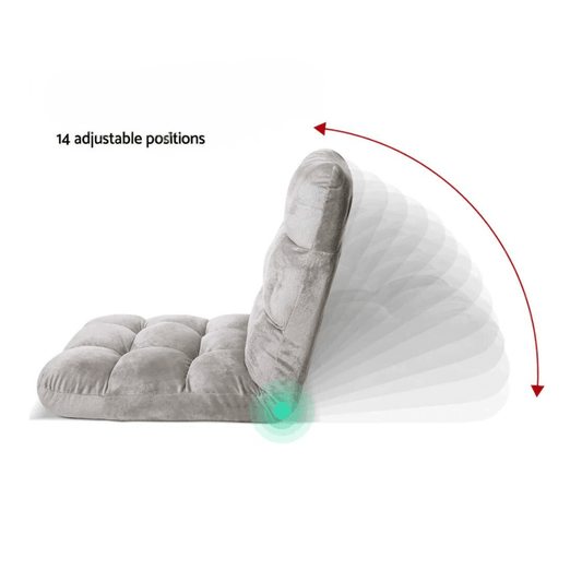 Adjustable Folding Floor Lounge Chair – Grey — product view 2
