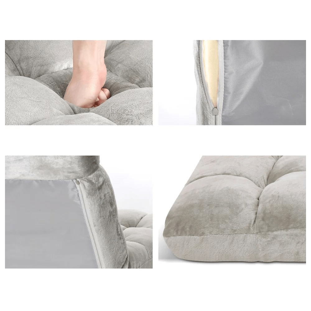 Adjustable Folding Floor Lounge Chair – Grey — product view 4