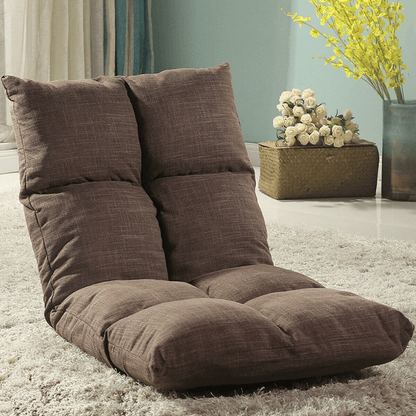 Foldable Tufted Floor Sofa Chair – Blue — product view 4