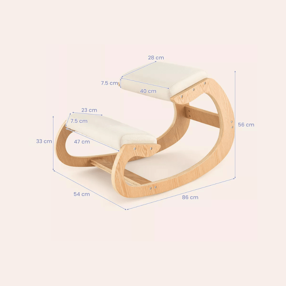 Wooden Ergonomic Kneeling Chair – Beige — product view 4