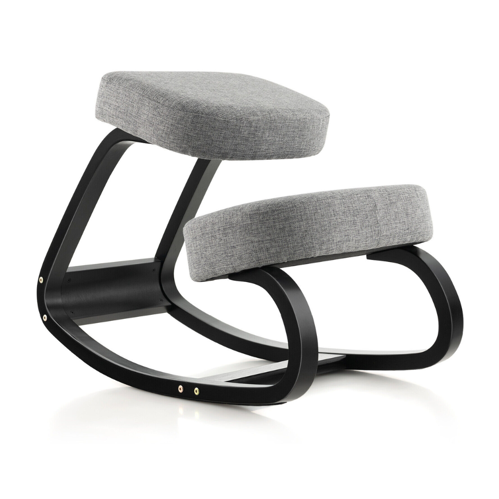 Rocking ergonomic kneeling chair in grey