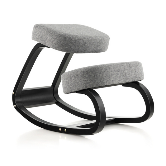 Rocking ergonomic kneeling chair in grey