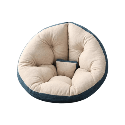 Round Cozy Nest Floor Chair – Grey & Beige — product view 5