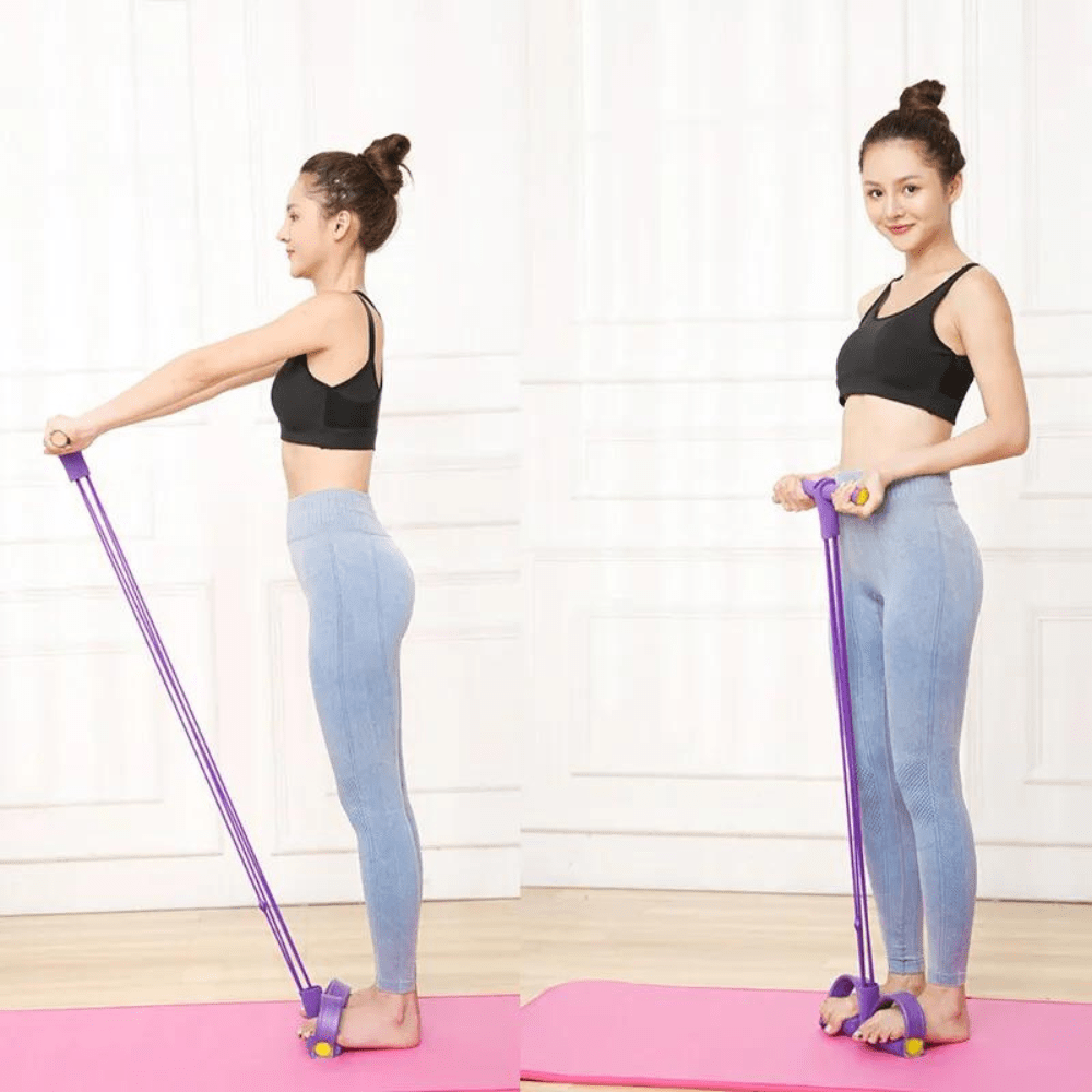 Sit-Up Pull Rope Resistance Band with Foot Pedals — product view 2