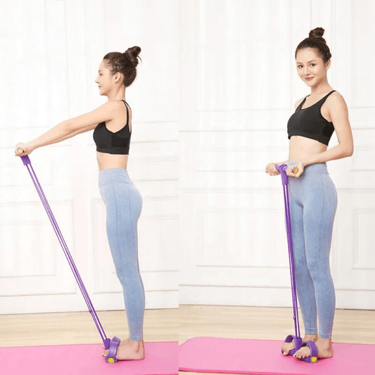 Sit-Up Pull Rope Resistance Band with Foot Pedals — product view 2