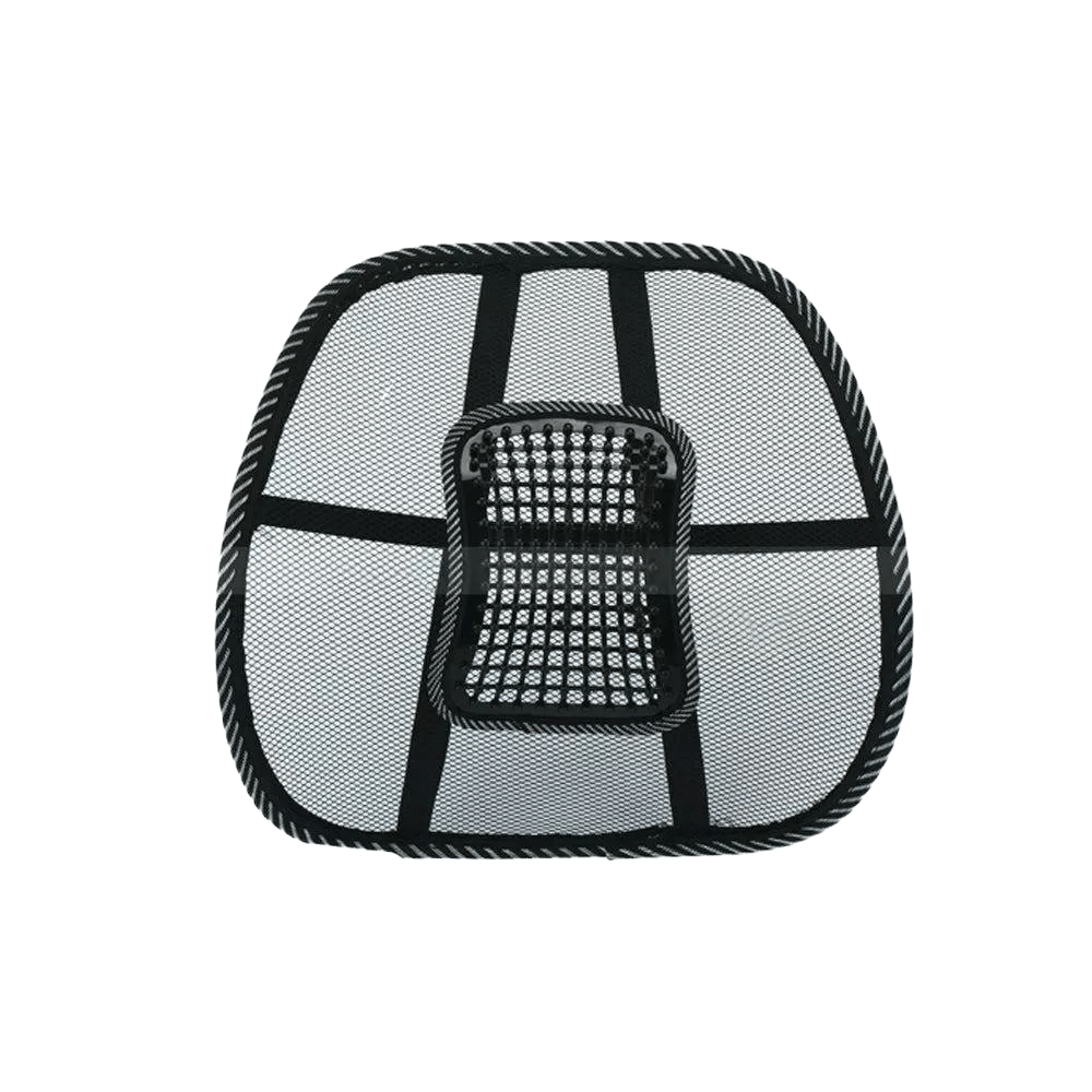 Mesh lumbar back support cushion with massage beads