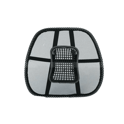 Mesh lumbar back support cushion with massage beads