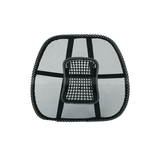 Mesh lumbar back support cushion with massage beads