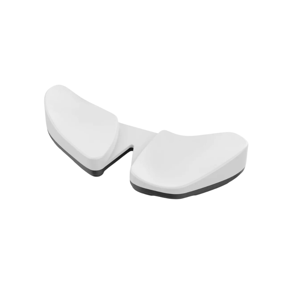 White contoured dual wrist rest for mouse