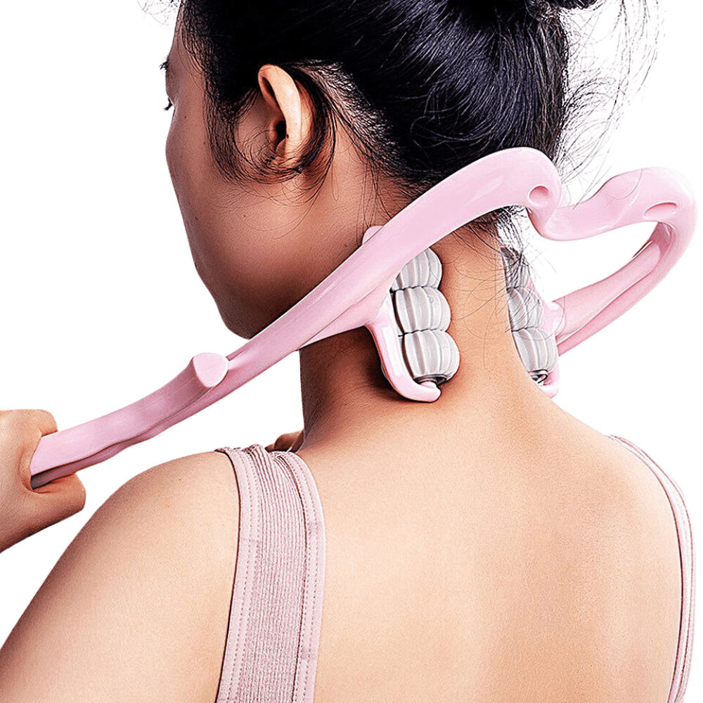 Manual Neck & Shoulder Massage Roller – Pink — product view 5