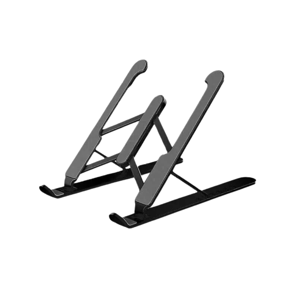Foldable adjustable laptop stand with laptop