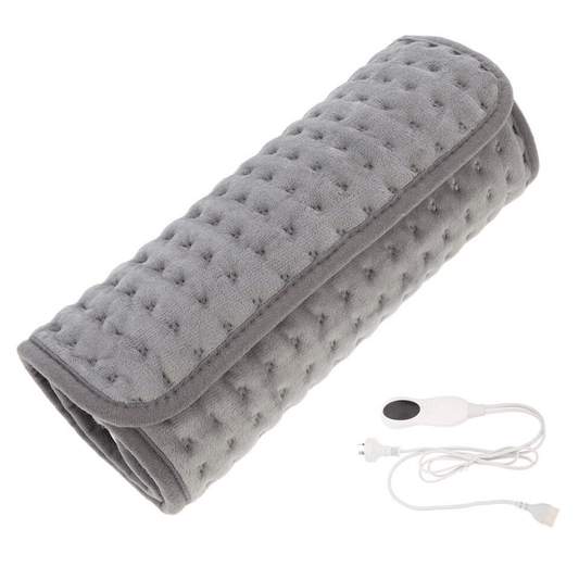 Plush grey electric heating pad