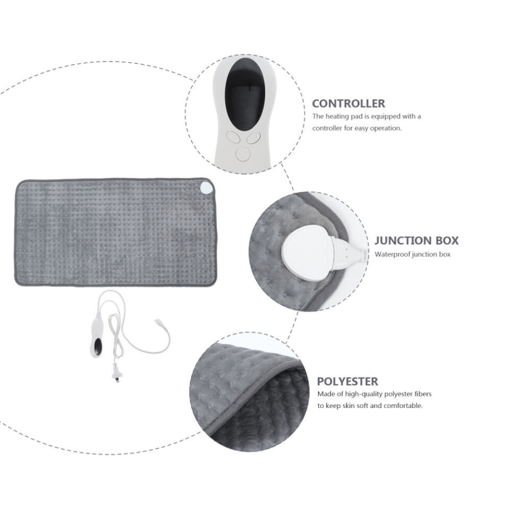 Electric Heating Pad – Plush Grey — product view 3