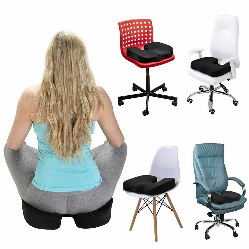 Memory Foam Coccyx Seat Cushion – Black — product view 4