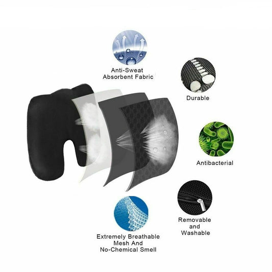 Memory Foam Coccyx Seat Cushion – Black — product view 2