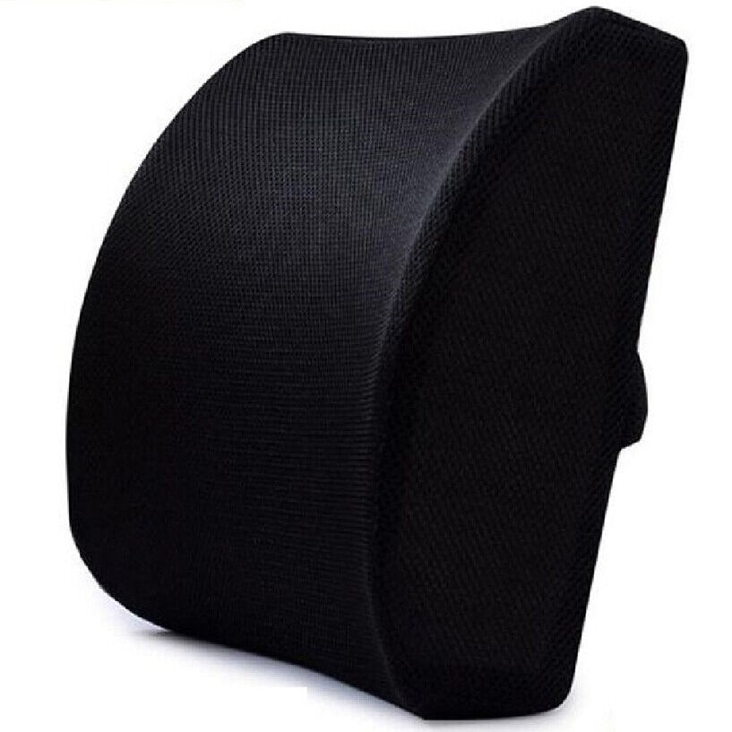 Winged mesh lower back support cushion on chair