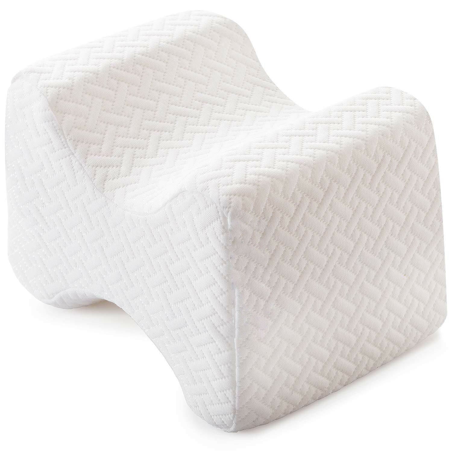 Contoured knee and leg support pillow