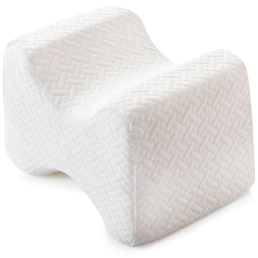 Contoured knee and leg support pillow