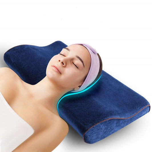 Contoured Cervical Neck Pillow – Navy — product view 2